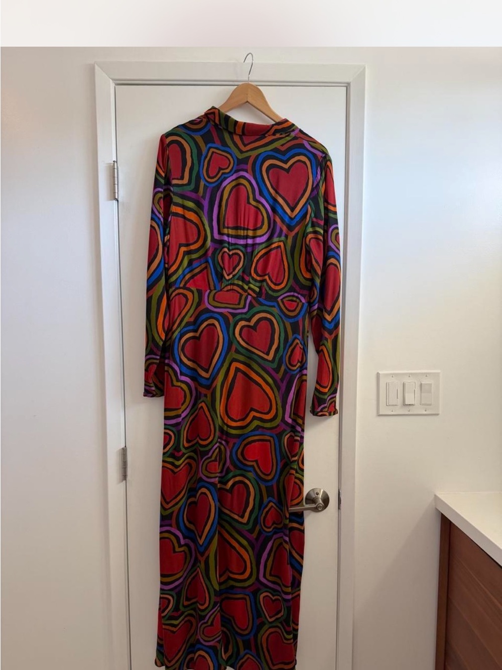 FARM Rio Red Multicolor Heart Midi Dress - Picture 2 of 10